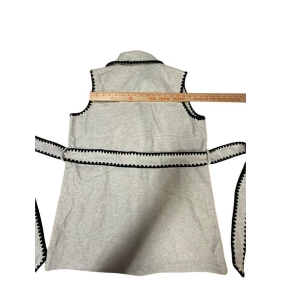 "PRETTY GARDEN" Sleeveless 2 Button Vest Belted Wool Look SZ L Office Classy - Picture 14 of 14